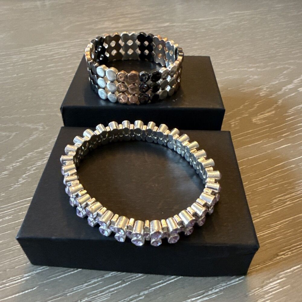 Bud & Rose Bracelet & Silver Tone Lavender Bracelet